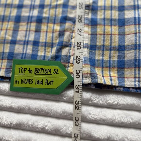 VTG Lucky Brand Genuine Western Snap Up Shirt Men's Size XXL SS Blue Plaid - Picture 2 of 14